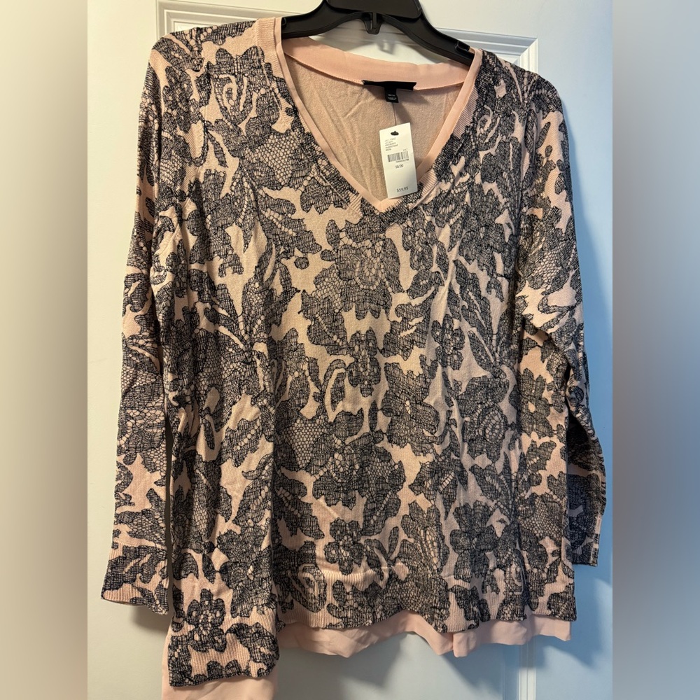 Lane Bryant Long Sleeve Floral Lace Paisley Sweater Size 18/20 New With Tags